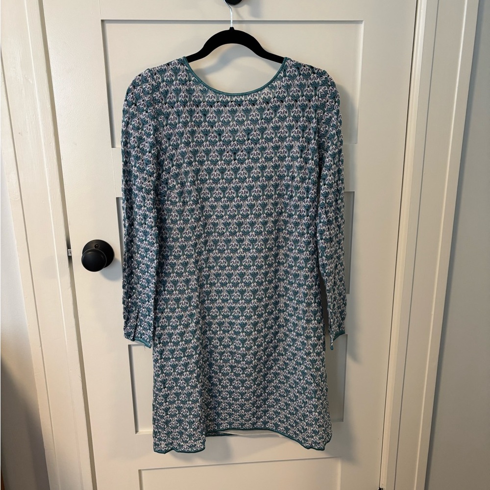 Missoni Teal and White Long Sleeve Dress